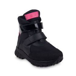 TW-552 (цв.2-черный/розовый) Ботинки (кожа + текстиль, велкро, неубивайка) TW-552 (цв.2-черный/розовый) Ботинки (кожа + текстиль, велкро, неубивайка)