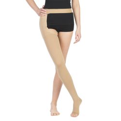 S-255-O-I-0 Компр. а/варикоз. чулки Doktus CCL 2 (р.I,schwarz(0),откр, правый,норм)